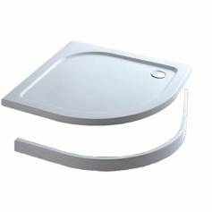 Quadrant Stone Easy Plumb Shower Enclosure Tray with Legs &amp; Panel - 800x800mm 
